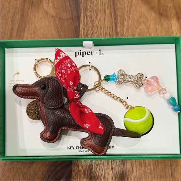 NIB VIRAL Piper Brown Dog Keychain and Bag Charm - Picture 1 of 4